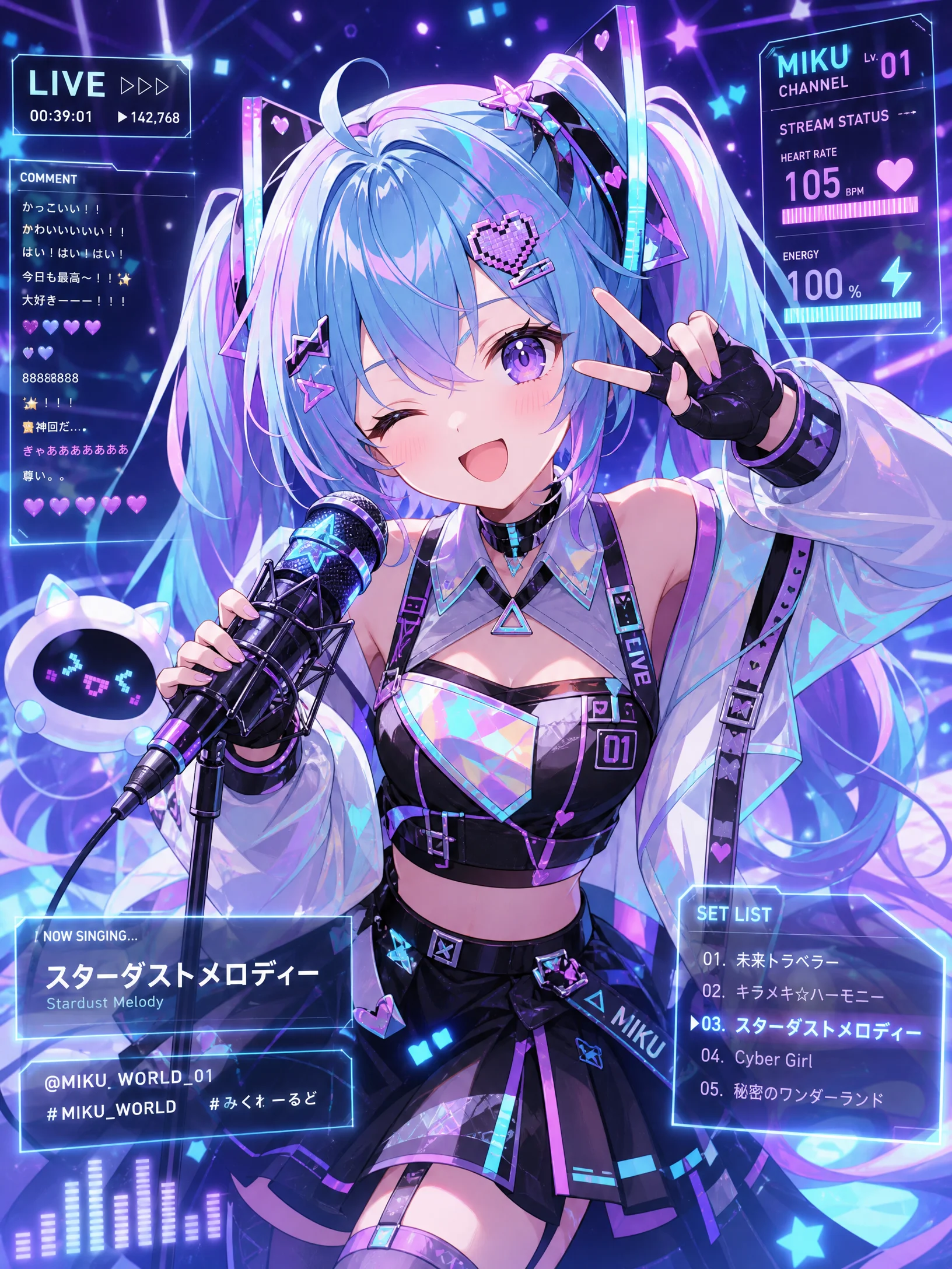 二次元风格AI虚拟‍主‌播形象展示